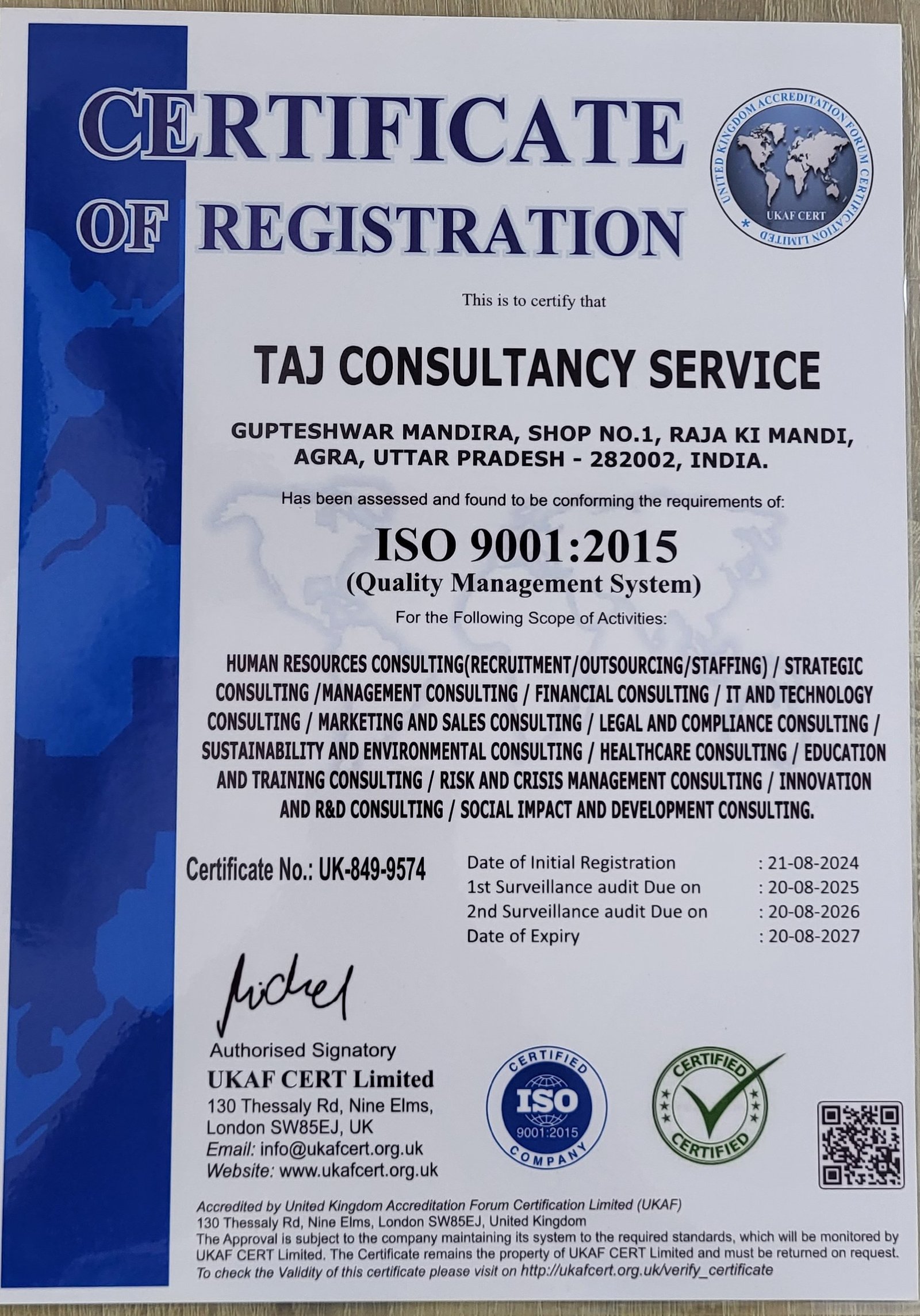 ISO Certificate